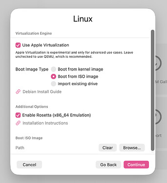 VM configuration