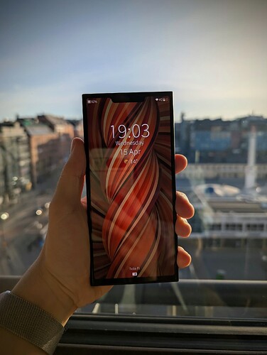 Direct look at front of device