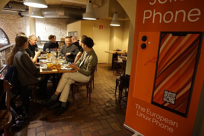 A Jolla Phone banner greeted newcomers