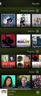 A screenshot showing the brand new music library