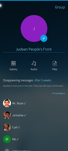Editing a group