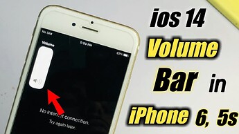 An illustration of how the volume bar is situated next to the volume buttons.