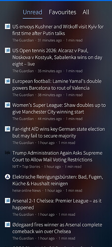 Unread items view